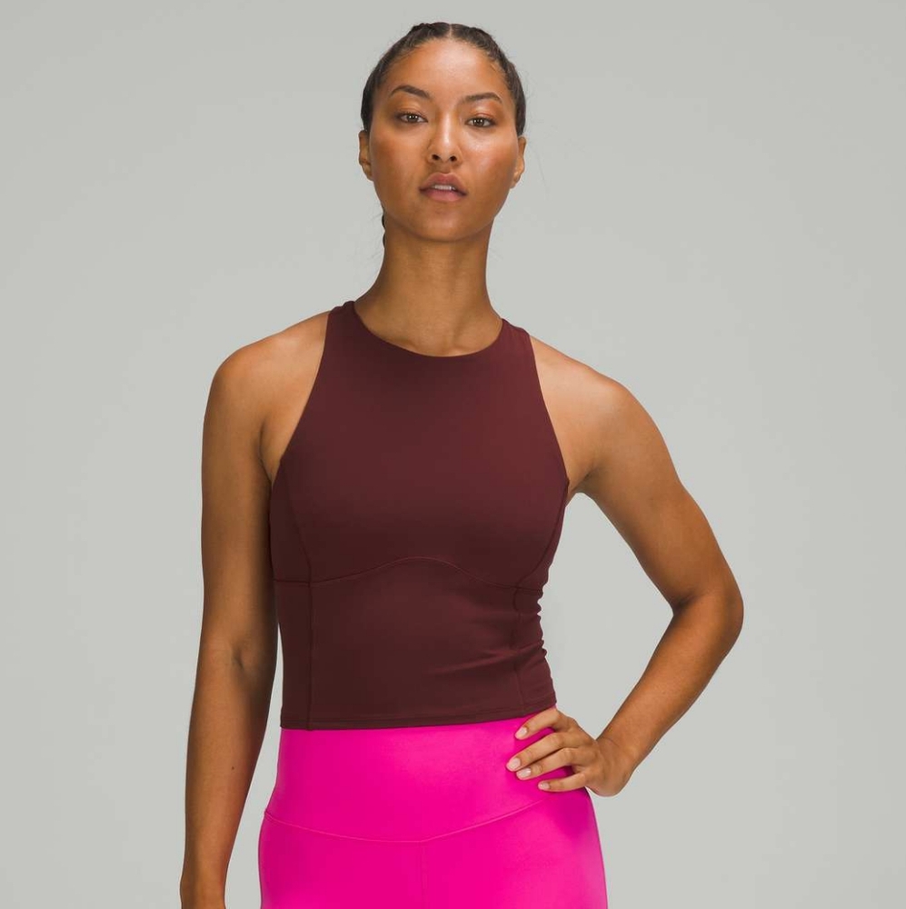 Lululemon Red Key to Balance Athletic Criss Cross Straps Tank Top Cropped S12